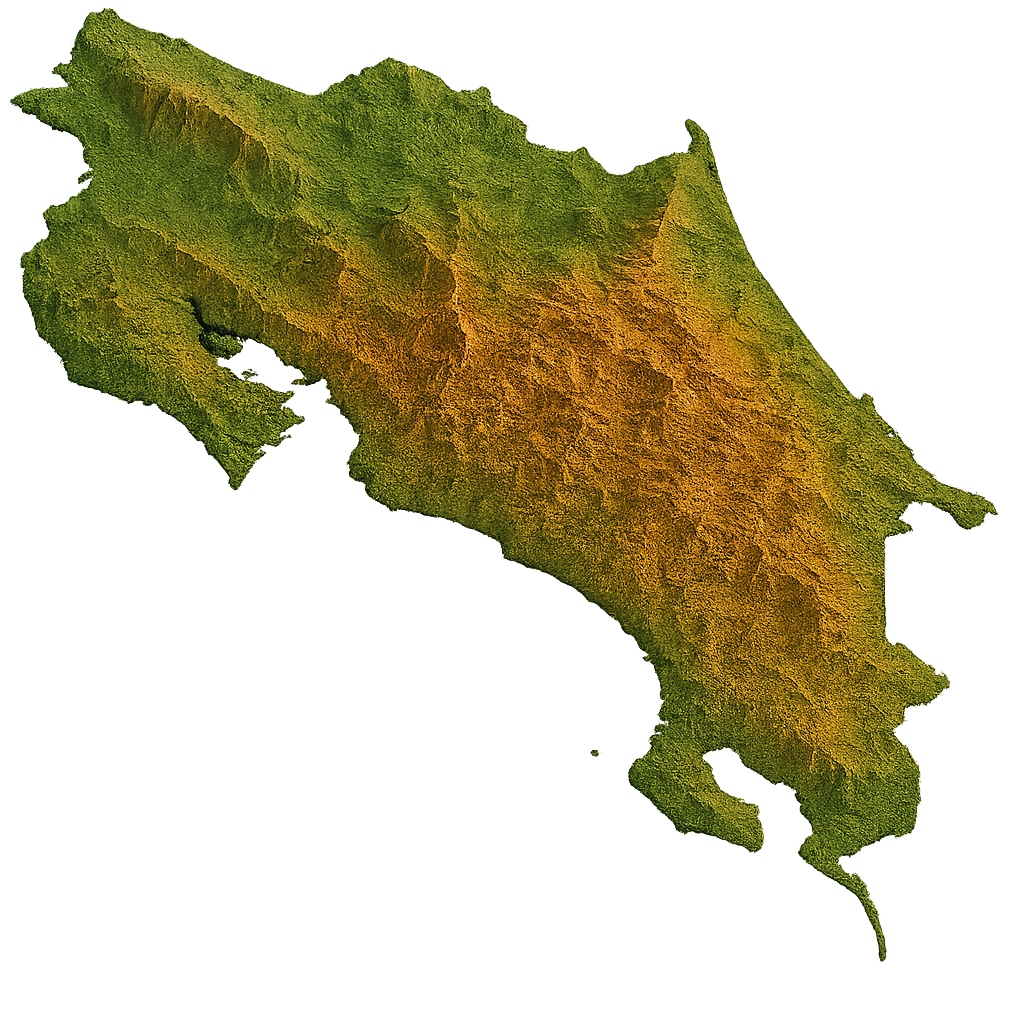 Mapa de Costa Rica (relieve)
